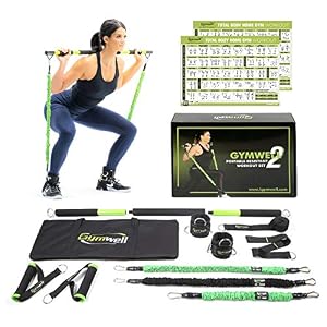 Gymwell Portable Resistance Workout Set, Total Body Workout Equipment for Home, Office or Outdoor with 3 Sets of…