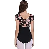 ModLatBal Women and Girls Short Sleeve Leotards for Ballet Dance Bodysuit