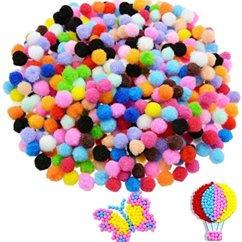 Elaco Colored Pompon,Caydo 100 Pieces 1 inch Pom Poms for Hobby Supplies and DIY Creative Crafts (Multicolor)