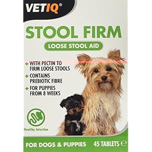VetIQ-Stool-Firm-45-Tablets VetIQ Stool Firm Loose Stool Aid, 45 Tablets, with Pectin & Prebiotic Fibre To Firm Stools For Dogs/Puppies From 8 Weeks