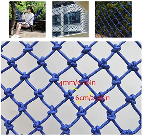 家の保護ネット 子供手すりネット 階段セーフティネットバルコニー保護ネットオウムクロールウォール装飾ネットインドアキャットネット天井ネット フェンスホームデッキハング服フォトウォールブルー Size 4x6m Innovacionplv Com