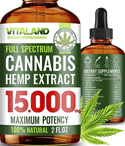 Pain Relief - High Bioavailability Extract - 15000 MG - 100% Natural Pain, Anxiety & Stress Relief - Made in USA - Anti-Inflammatory, Hip & Joint Support - Zero THC, NO CBD (CANNABIDIOL)