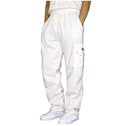 Men's Cargo Sweatpants Casual Fleece Joggers Loose