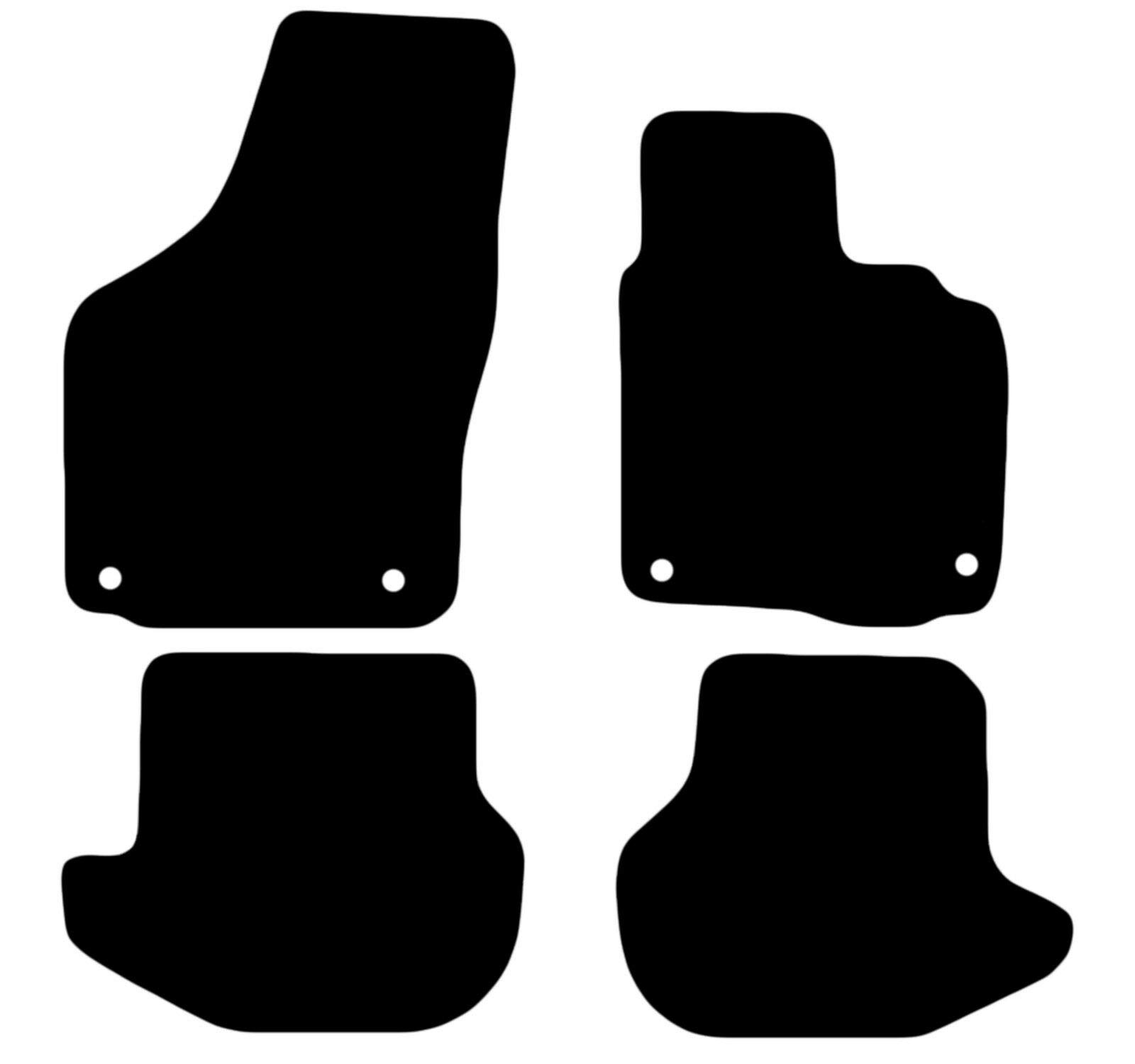 Carsio Carpet Car Mats For VW EOS 2007 to 2010 (oval clips) 4 Piece Set Tailored Fit Floor Mat Complete Accessory Black Custom Fitted - All Weather, Anti-Slip Backing & Black Trim