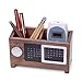 Artinova Wooden Pen Cup Office Supplies Desk Organizer Pen and Pencil Holder Stationery Storage Box with Calendar for The Desk ARTA-0006W …