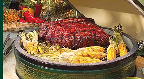 Dracarys Porcelain Coated Steel Roasting Stand BBQ Rib Roast Rack for Smoking, Smoker Accessories Grill Dome Roast and Dual-Purpose Fits for Large Big Green Egg,Weber,Kamado Joe,Primo,VisionEtc. - Thumbnail 5