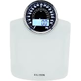 EILISON 2-in-1 Digital &amp; Analog Bathroom Scale, 400 lbs, Large Display | Weighing Scale,Body Weight,400 lbs,Dual Display,4 GX Sensor,Battery Included,Thick Tempered Glass,Large Display,Colors Option