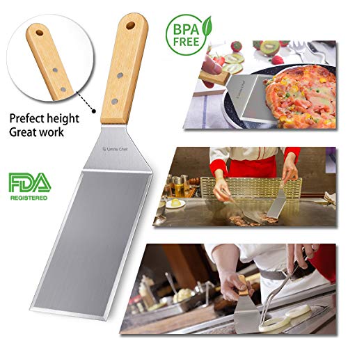 Professional Metal Spatula 4 Piece Set Griddle Spatula with Offset