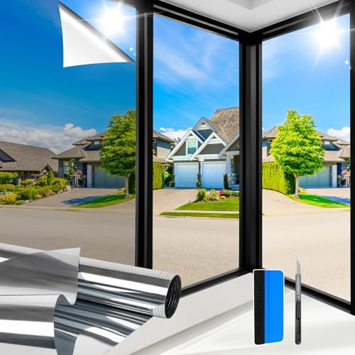 Zindoo Hitzeschutzfolie Fensterfolie Spiegelfolie 90x120 cm 2er Set