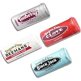 SUGAR FREE Chewing Gum - Variety Pack of 4 - Clove, Black Jack, Beeman's &amp; Teaberry - 20 Piece Resealable Tubes - One Each