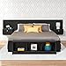 Prepac Series 9 Platform Storage Bed with Floating Headboard in Black - King, Bench not included
