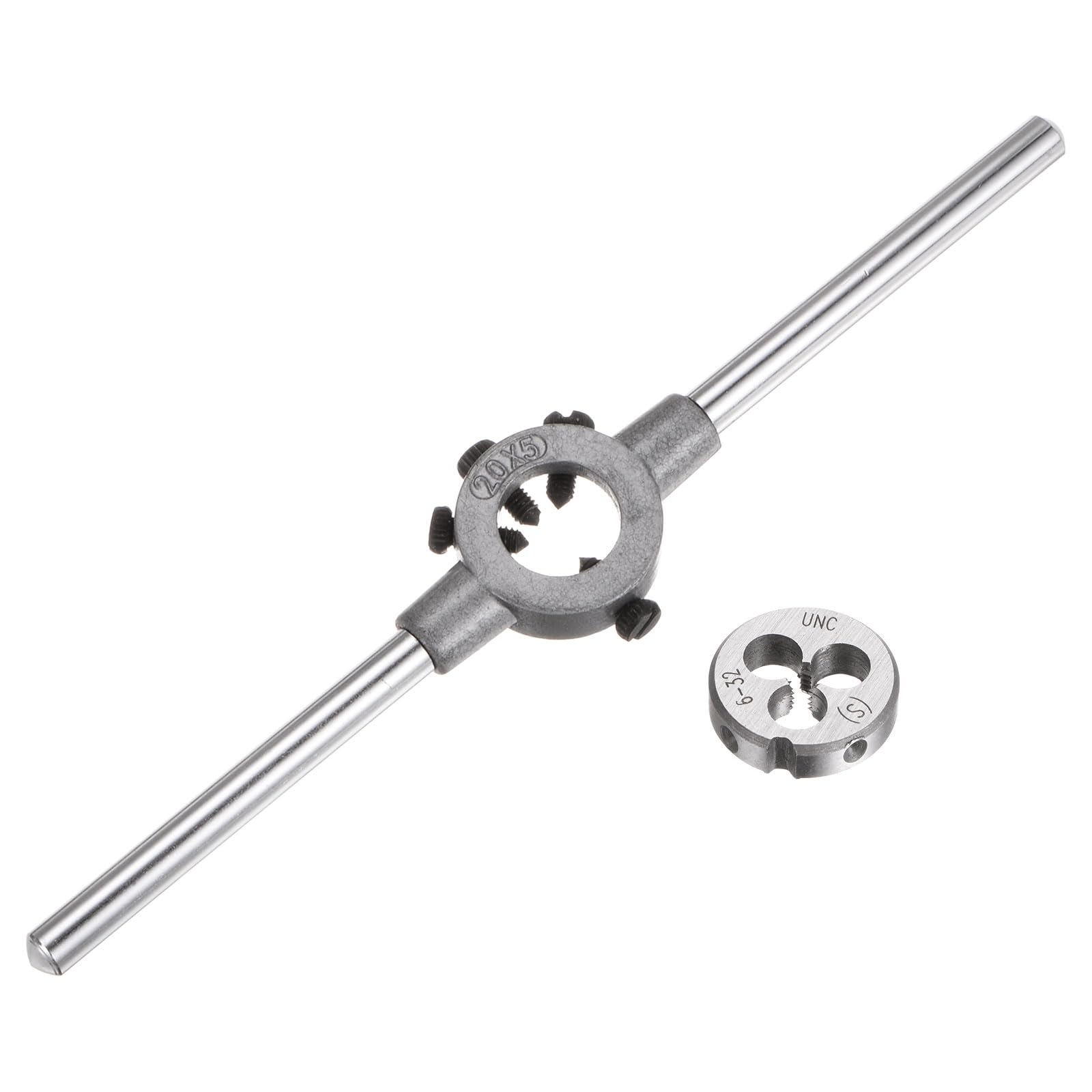 uxcell Die Stock Handle Wrench Set, 6-32 UNC Round