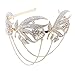 BABEYOND Roaring 20s Forehead Band 1920s Bridal Headpiece Vintage Forehead Chain for Wedding Bridesmaid Gatsby Costume Accessories with Gift Box