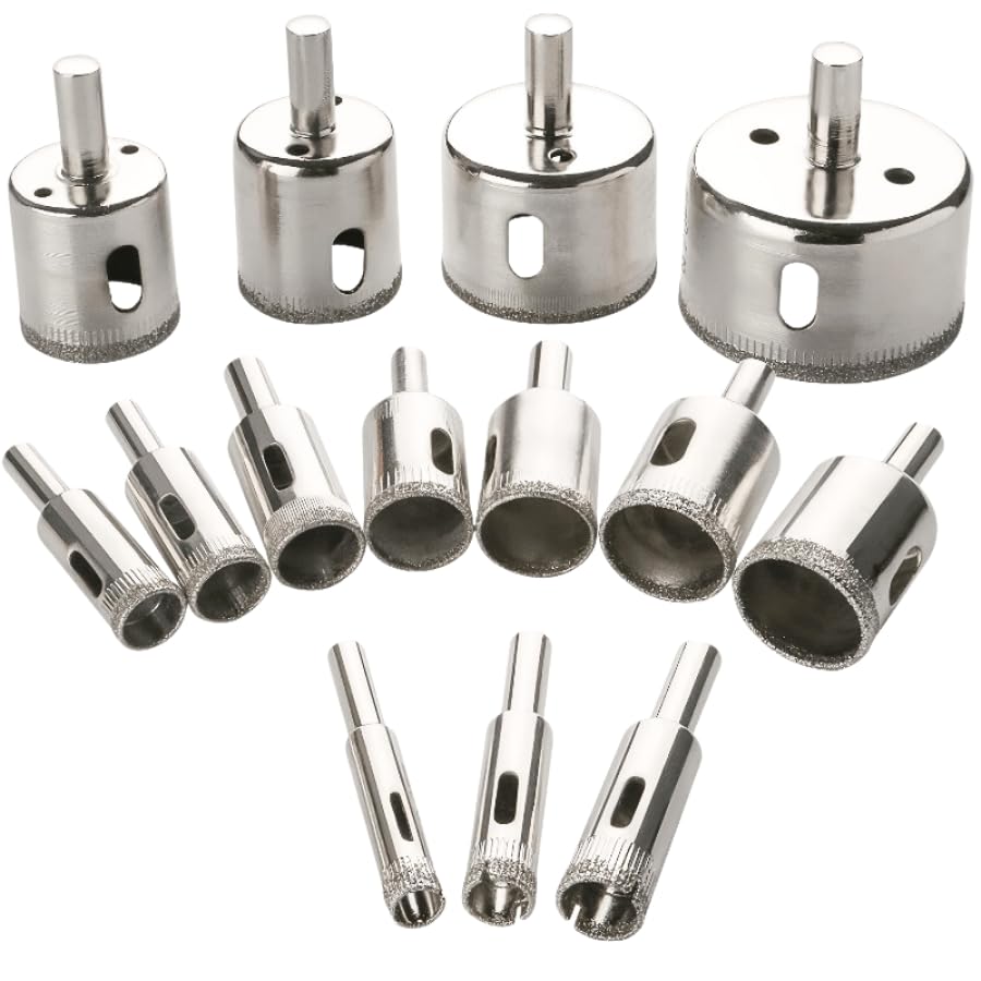 Metric 5-60mm Diamond Coated Hole Saw Drill Bit Tile Ceramic Glass Porcelain Marble Stone Rock Bottles Pots Porcelain Brick (1, 50mm)