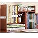 PENGKE Office Storage Rack,Desktop Organizer,Home Decor Adjustable Wood Display Shelf Rack,True Natural Stand Shelf,Office Supplies Desk Organizer,Brown