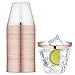 10 Oz Rose Gold Plastic Cups 102 PCS, Premium Rose Gold Rim Disposable Tumblers, Plastic Wedding Party Cups