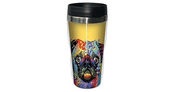 Tree Free Greetings 78194 Dean Russo Puglorious Sip N Go Stainless Lined Travel Mug 16 Ounce Travel Mugs Tumblers