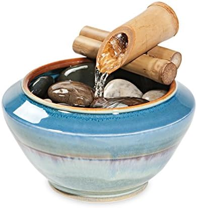 Georgetown Pottery Desktop Fountain - Blue Oribe &amp; Purple