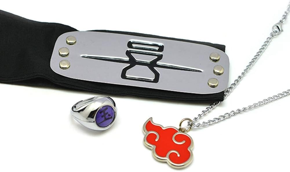 Apehuyuan Anime Naruto Akatsuki Cosplay Set of Metal