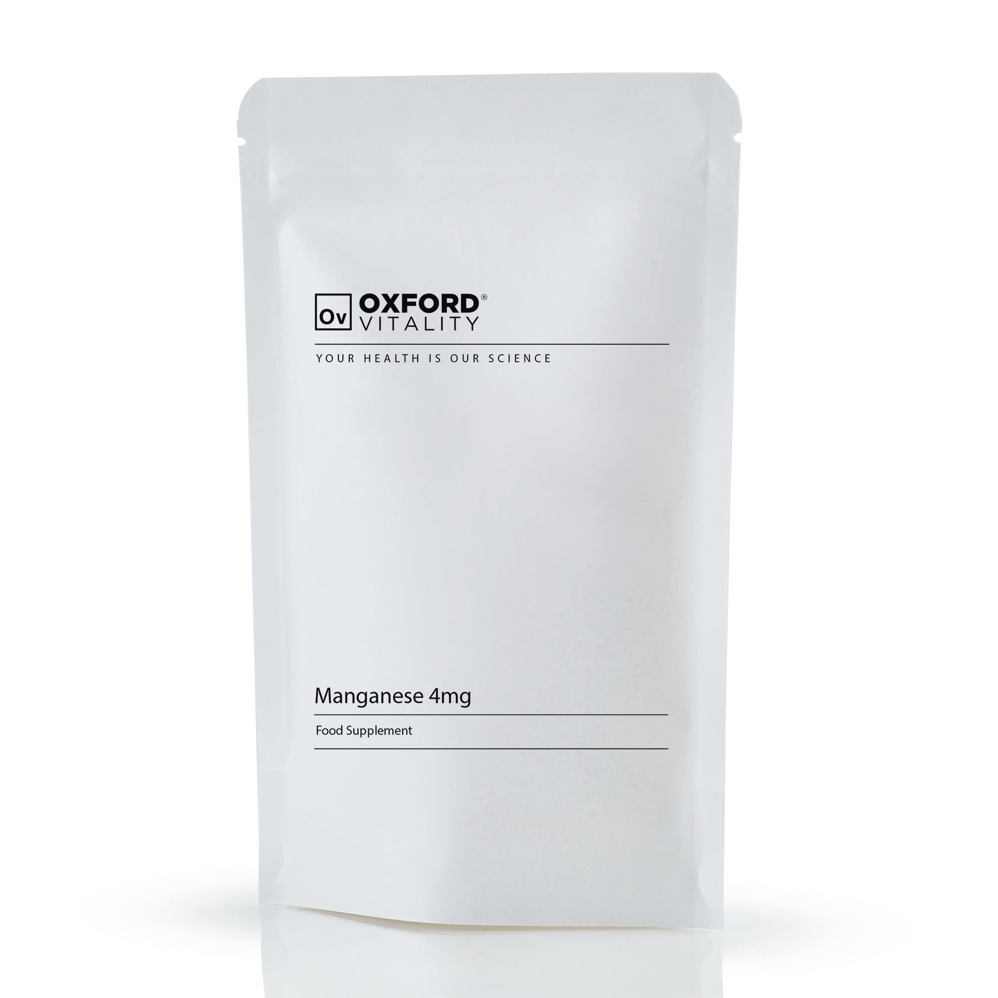 Manganese Supplement | 4mg Tablets for Cartilage and Bone Health | Oxford Vitality