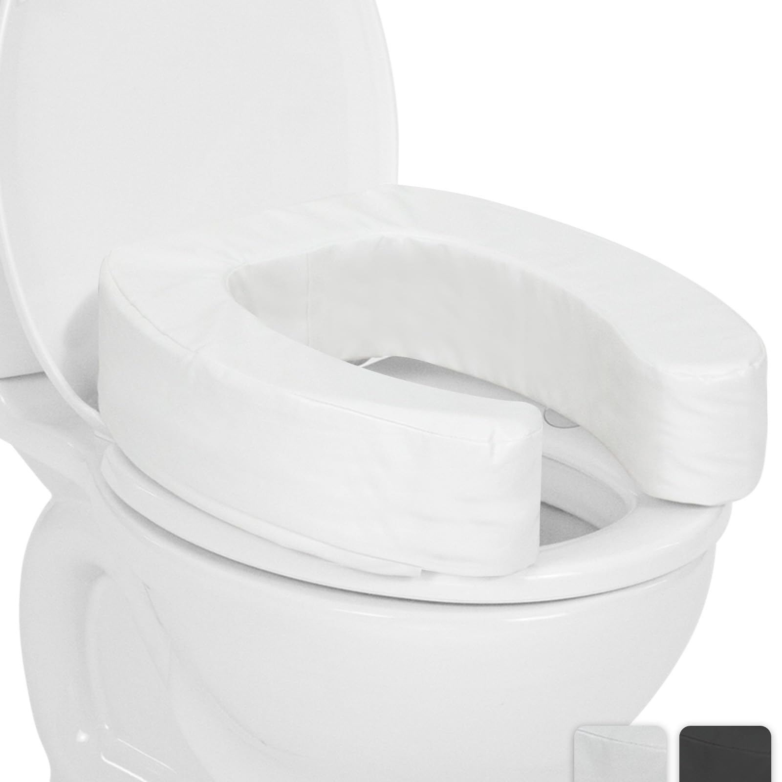 Vive Toilet Seat Cushion (Soft Cushioned Foam) - Easy Clean Soft Padded Bathroom Attachment - Elongated, Standard Seats - Comfort & Support Donut for Handicap Adults