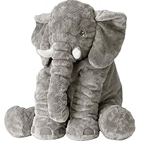 Tickos Long Nose Elephant Cushion Soft Plush Stuffed Animal Plush Toy (Grey)