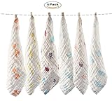 muslin baby bath washcloth (6-pack) with