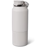 BrüMate Rise 35oz Water Bottle With 100% Leakproof Covered Silicone Straw | Insulated Stainless Steel Water Bottle With Removable Straw | Fast Flow | Soft Sip Silicone Spout | BPA-Free (Dune)