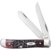 Case XX WR Pocket Knife Mini Trapper Crimson Bone Item #27381 - (6207 SS) - Length Closed: 3 1/2 Inches