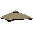 COOSHADE Riplock Gazebo Replacement Canopy Top for Lowe's Allen Roth #GF-12S004B-1(Khaki)