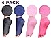 Beurlike Womens Toeless Yoga Socks Grips No Slip Skid Barre Pilates Socks Unisex (Black+Darkblue+Pink+Rose, 4PCS)