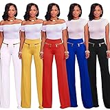 VERTTEE Women High Waist Zipper Loose Full Length Woman Pant Casual Wide Leg Long Women's Pants