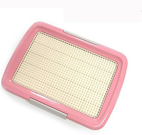 DAN DOG TOILET- Pet Dog Cat Indoor Mesh Potty Toilet Regular Clean Protect Floor Litter Tray Pan Training Pad Holder,Pink