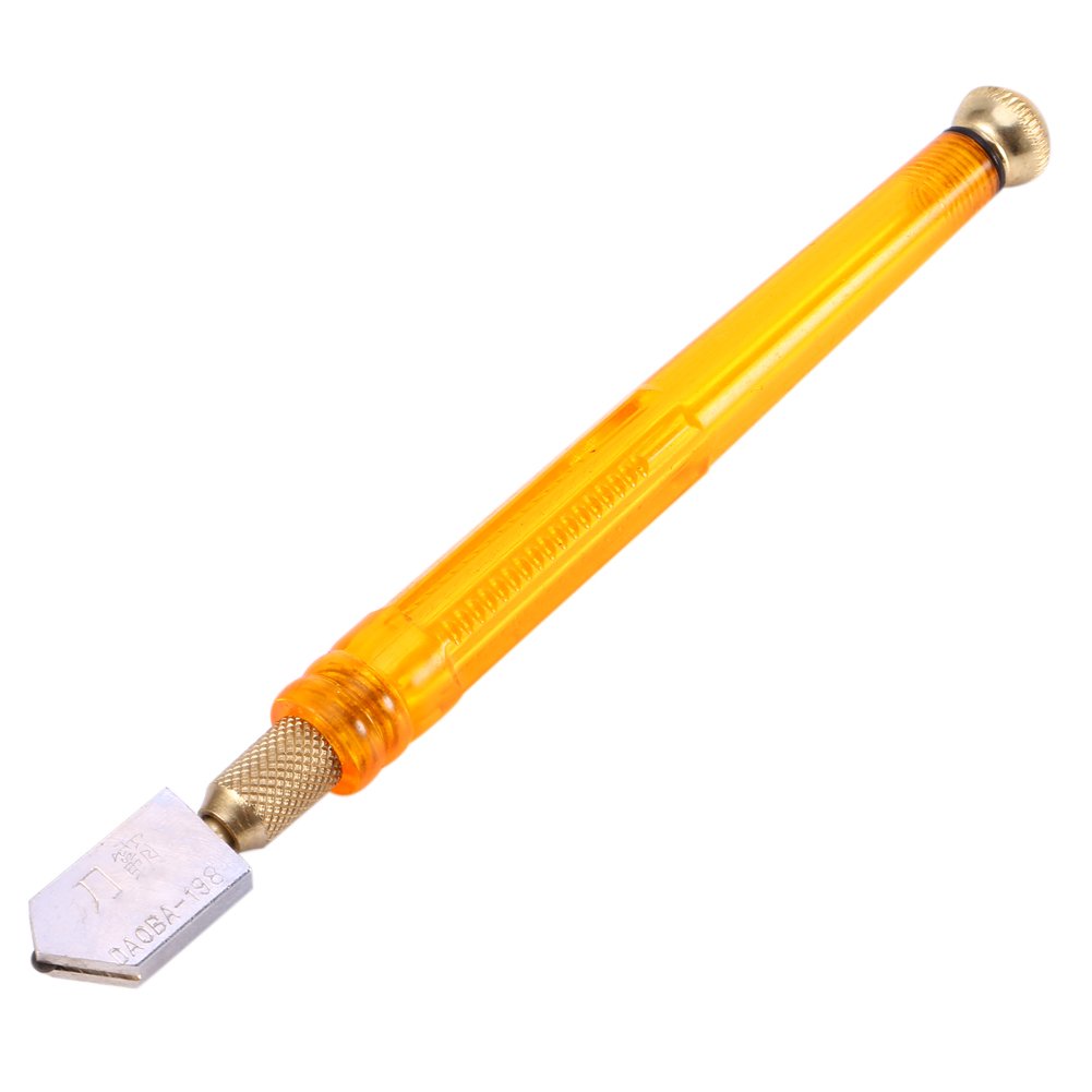 Glass Cutter, Anti-Slip Metal Handle Hard Alloy Glass Cutter DIY Tile Mirror Cutting Knife Craft Tool for 6-12mm