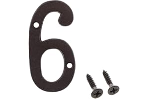 Betorcy 3 Inch Address Number, House Numbers for Outside, Cast Iron Metal Number Garden Door Mailbox Decor with Screws, Black Number 6 or 9