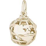 Rembrandt Charms Globe Charm, Gold Plated Silver
