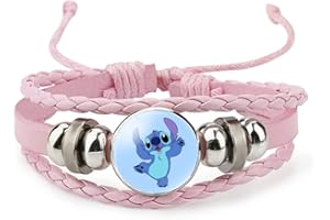 you-beat-you-land Pink Sittch Bracelet Adjustable Hand Woven Leather Bracelet Christmas and Birthday Graduation Gift Bracelet