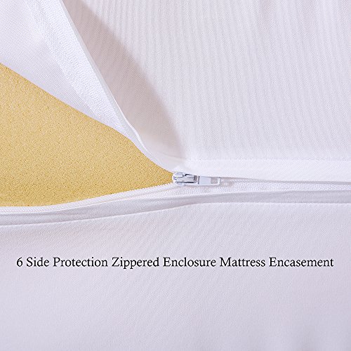 DOWNCOOL Zippered Mattress Encasement Cover Include 2 Bonus Pillowcase