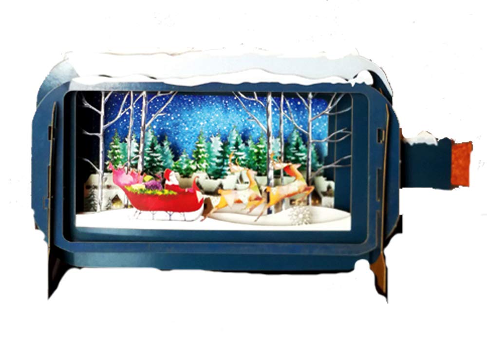 Amazing 3D Lazer Cut Christmas Greeting Card - Santa's Sleigh