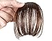 Remeehi Mini Air Flat Bangs/Fringe Hair Extensions Real Human Hair Hand Tied Bangs (Light Brown)