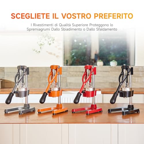 CO-Z Professional Manual Citrus Juicer Pomegranate Orange Lemon Squeezer with Steel Lever for Home, Restaurant, Bar (BK Steel)