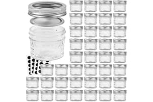 VERONES Mason Jars 4 OZ, Canning Jars With Regular Lids, Ideal for Jam, Honey, Wedding Favors, Shower Favors, DIY Spice Jars, 40 PACK