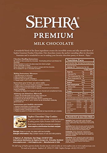 Milk Chocolate Fondue Dipping Chocolate Milk for Chocolate Fountains, Kosher Dairy, Milk Chocolate Chips for Baking, Fondue Chocolate Melting Chocolate, Sephra Premium Milk Chocolate 20 lb Case