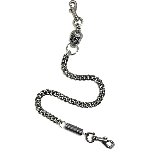 Harley-Davidson Men's Skull & Spring 24 inch Wallet Chain, Antique