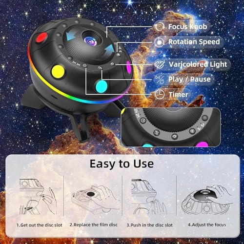 Yoyorule Galaxy Projector for Bedroom, 13 in 1 Planetarium Star Projector with Solar System & Constellation, 360° Rotating Galaxy Light, Space Night Light for Kids Adults Gifts