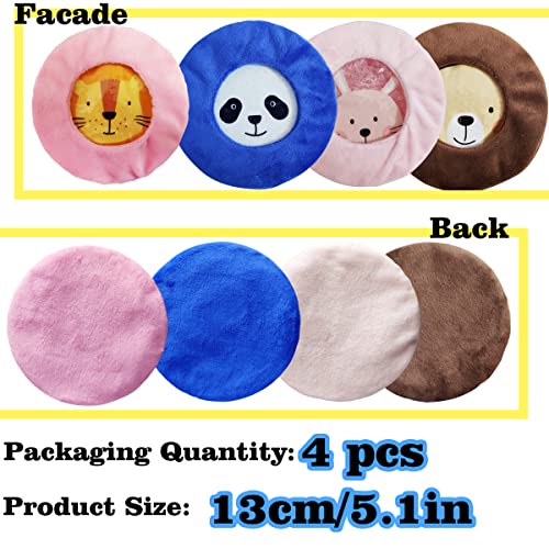 Kids Ice Pack, Hot Cold Pack, Kids Reusable Ice Pack, Pain Relief for Kids Injuries, Wisdom Teeth, Tired Eyes, Headaches, Extremely Comfortable Fabric Cover(4PCS Size:5.1in*5.1in)