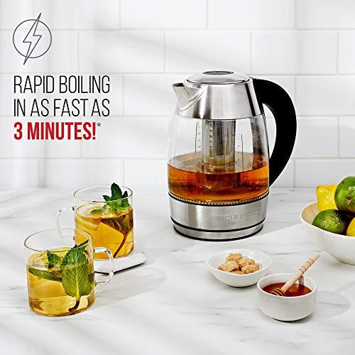 Chefman 1.8L Digital Electric Glass Kettle+ w/ RapidBoiling & 7
