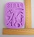 Anyana mini paris Eiffel Tower Poodle fleur de lis mould cake Fondant silicone gum paste mold for Sugar paste fashion party cupcake decorating topper decoration sugarcraft icing biscuit decor