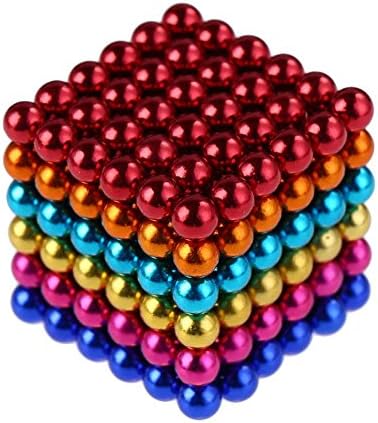 Weirui Magnetic Cube 216pcs Rolytoy Magnets Blocks Magnetic Sculpture Holders Square Cube Children's Puzzle Magic Cubes DIY Educational Toys for Kids (Colorful, 5mm)