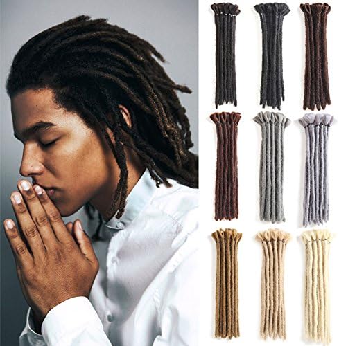 Handmade Dreadlocks Extensions Black 12 inch Fashion Reggae Hair Hip-Hop Style 10 Strands/Pack Synthetic Braiding Hair From Maya Culture For Men (M1)